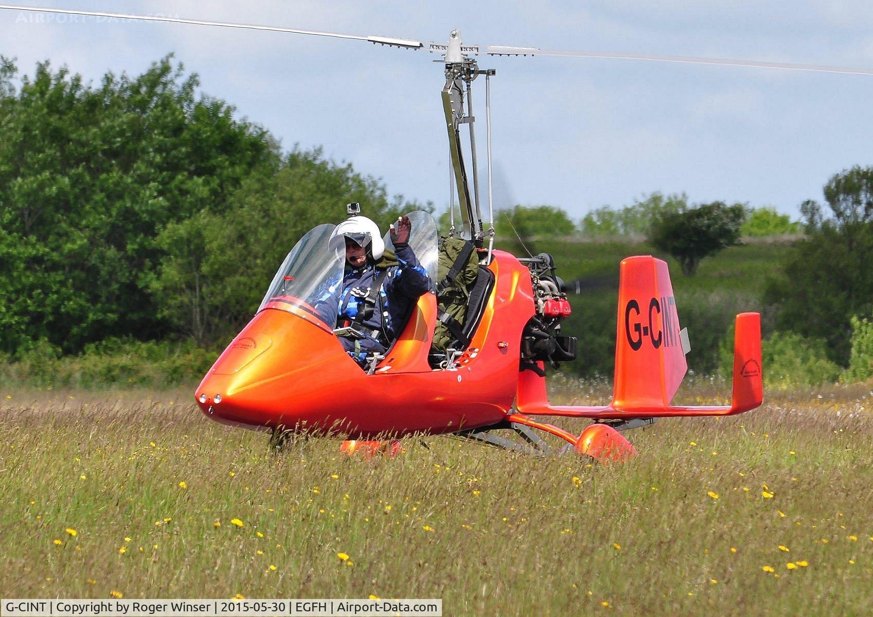 G-CINT, 2014 Rotorsport Uk MTOsport C/N RSUK/MTOS/056, Visiting MTOSport gyroplane. Thanks for the wave. Based at HMS Heron.