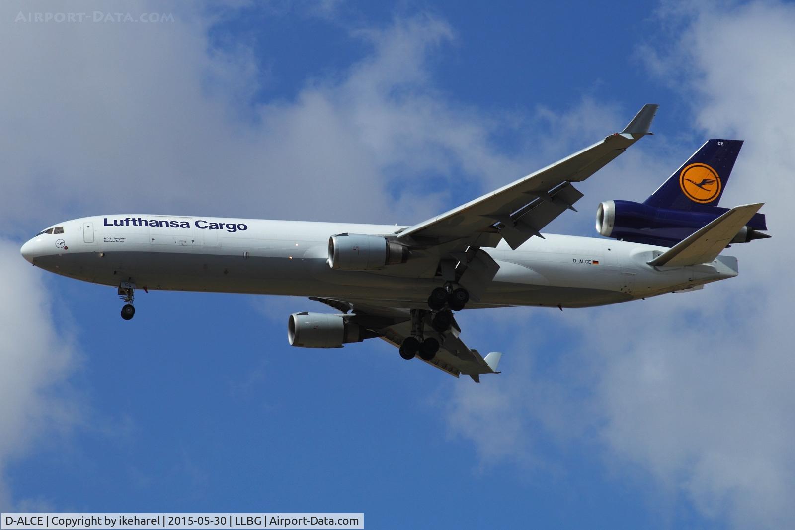 D-ALCE, 1998 McDonnell Douglas MD-11F C/N 48785, Frighter landing on runway 30, from Frankfurt.