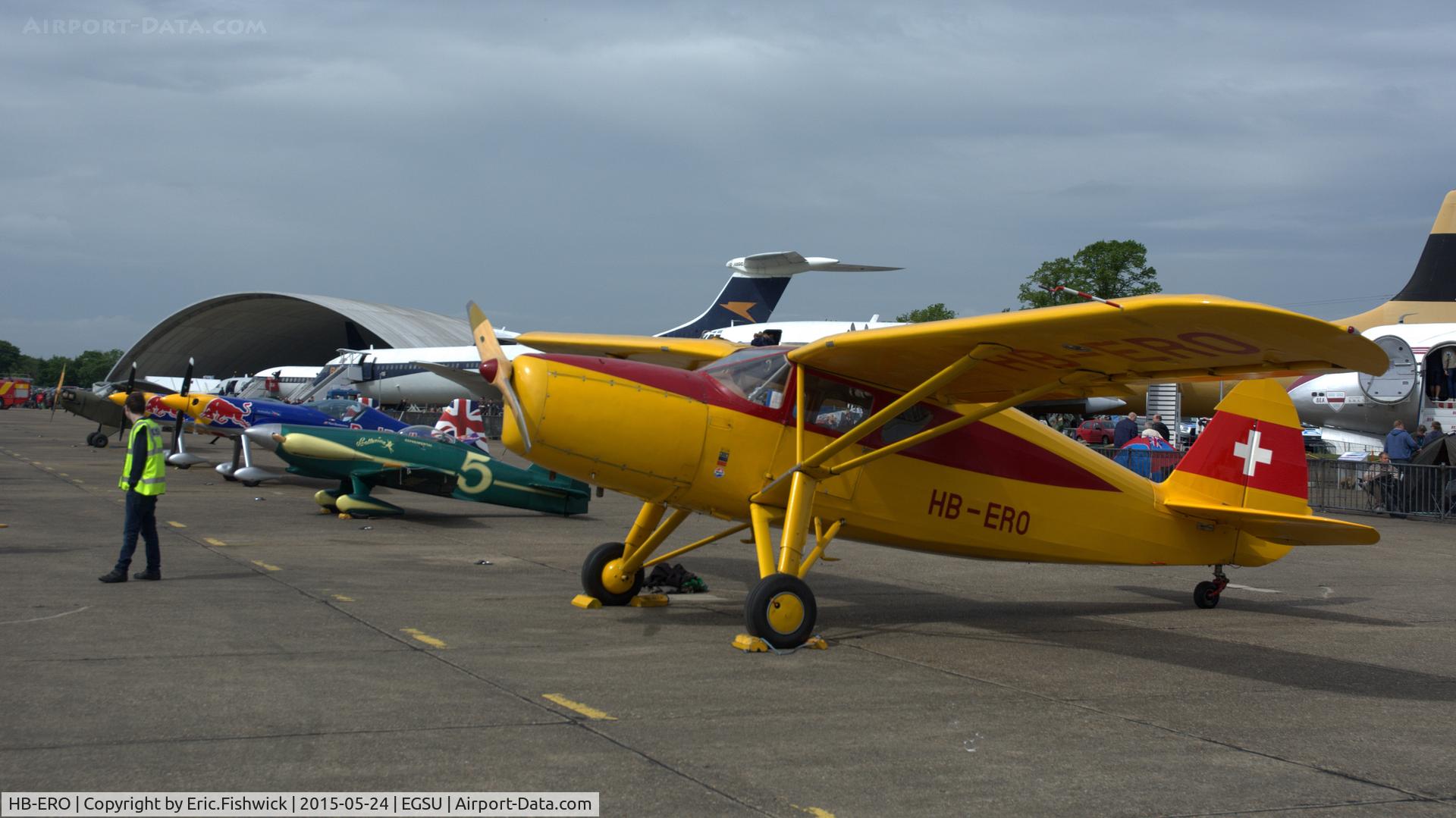 HB-ERO, 1943 Fairchild UC-61K Argus III (24R-46A) C/N 891, 5. HB-ERO on the flight line at The IWM VE Day Anniversary Air Show, May 2015.
