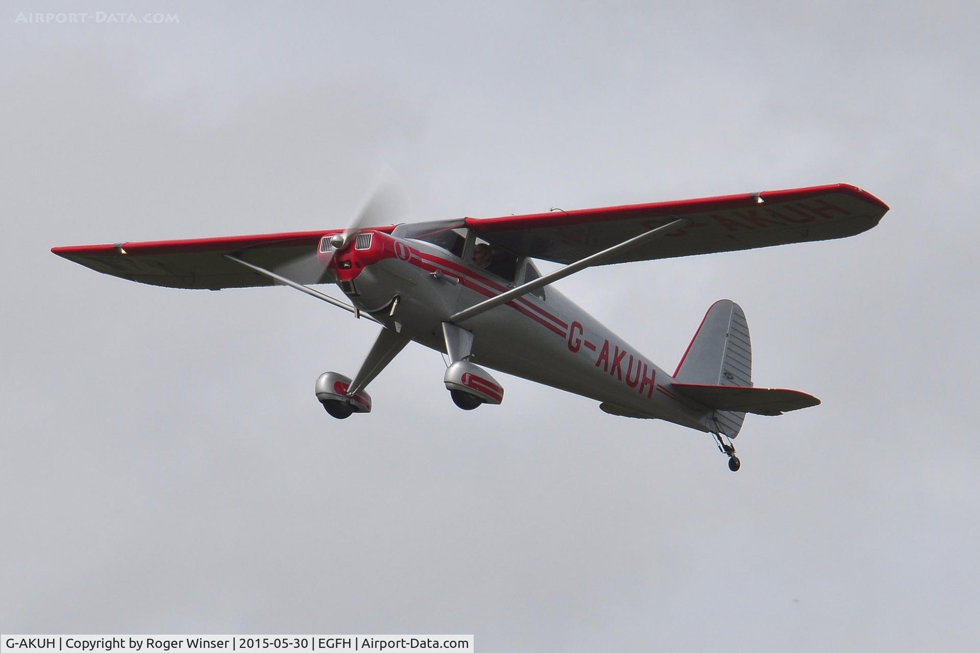 G-AKUH, 1946 Luscombe 8E Silvaire C/N 4644, A superb visiting 1946 Luscombe 8E Sylvaire De Luxe aircraft departing Runway 22.Previously registered N1917K.