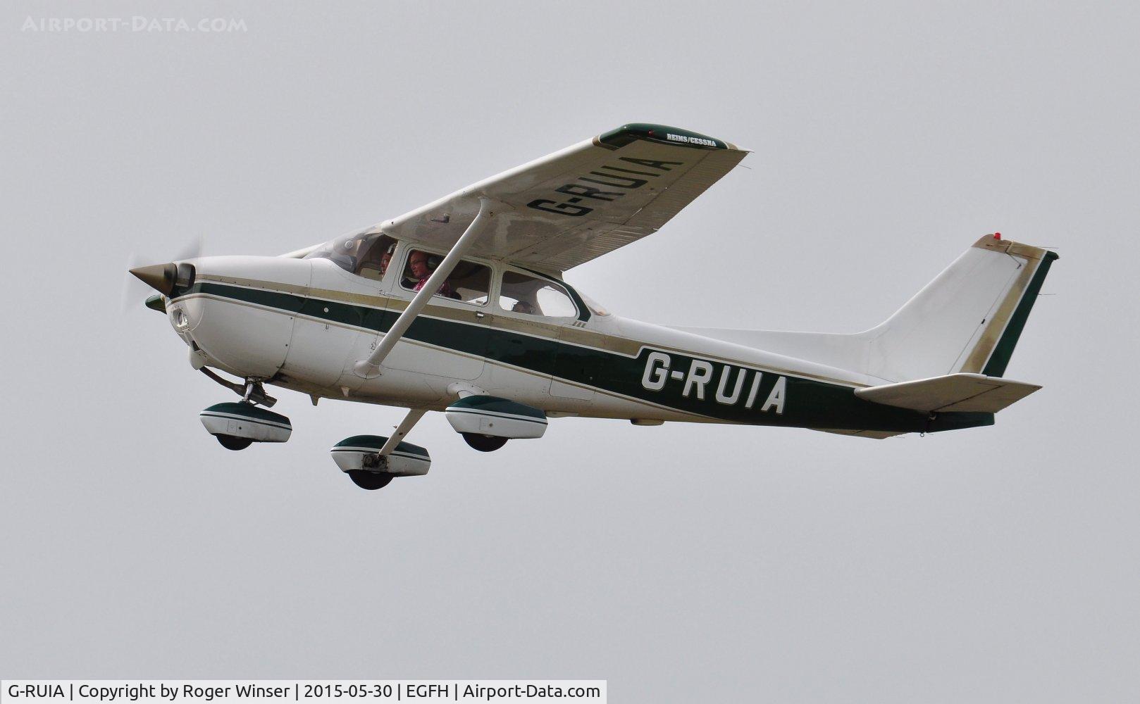 G-RUIA, 1979 Reims F172N Skyhawk C/N 1856, Resident Reims assembled Cessna Skyhawk operated by Cambrian Flying Club departing Runway 22 for a local flight.