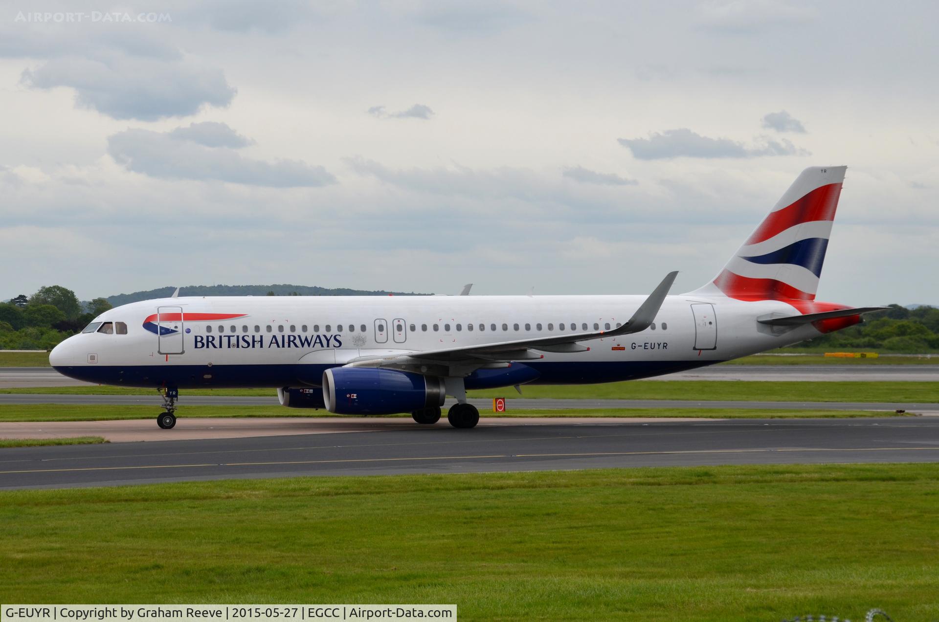 G-EUYR, 2013 Airbus A320-232 C/N 5856, Just landed at Manchester.