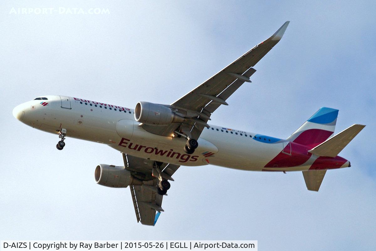 D-AIZS, 2013 Airbus A320-214 C/N 5557, Airbus A320-214(SL) [5557] (Eurowings) Home~G 26/05/2015. On approach 27R