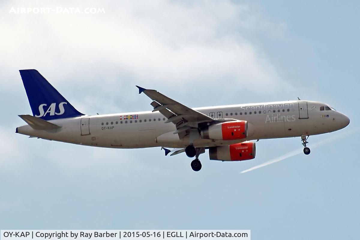 OY-KAP, 2007 Airbus A320-232 C/N 3086, Airbus A320-232 [3086] (SAS Scandinavian Airlines) Home~G 16/05/2015. On approach 27L.