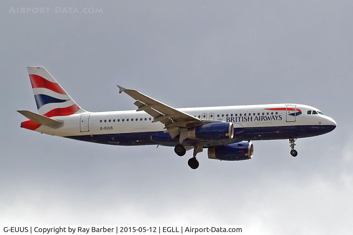 G-EUUS, 2007 Airbus A320-232 C/N 3301, Airbus A320-232 [3301] (British Airways) Home~G 12/05/2015. On approach 27L.