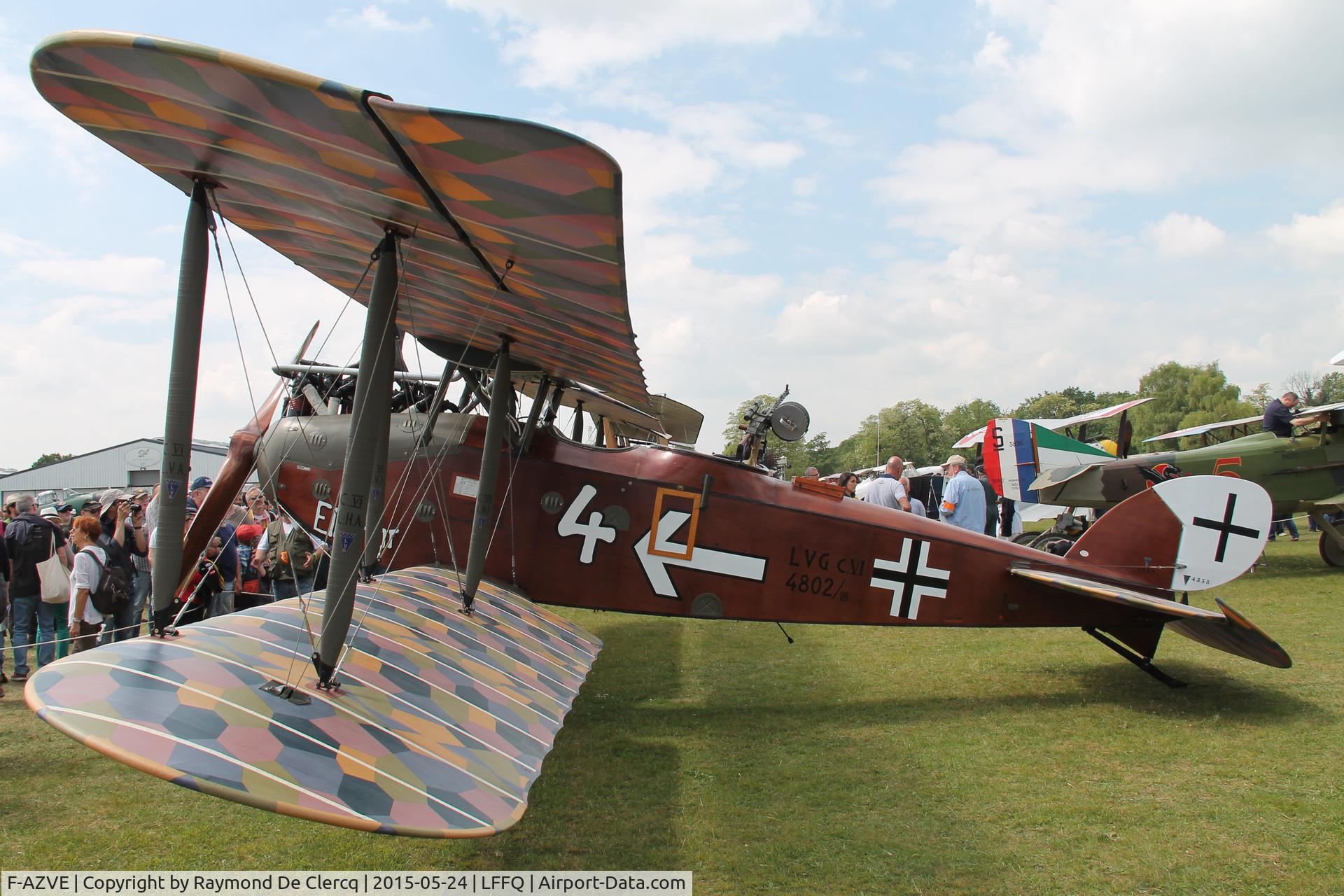 F-AZVE, LVG C.VI  Replica C/N MF-01, At La Ferté-Alais 2015. Replica built by Memorial Flight with original Benz engine.
