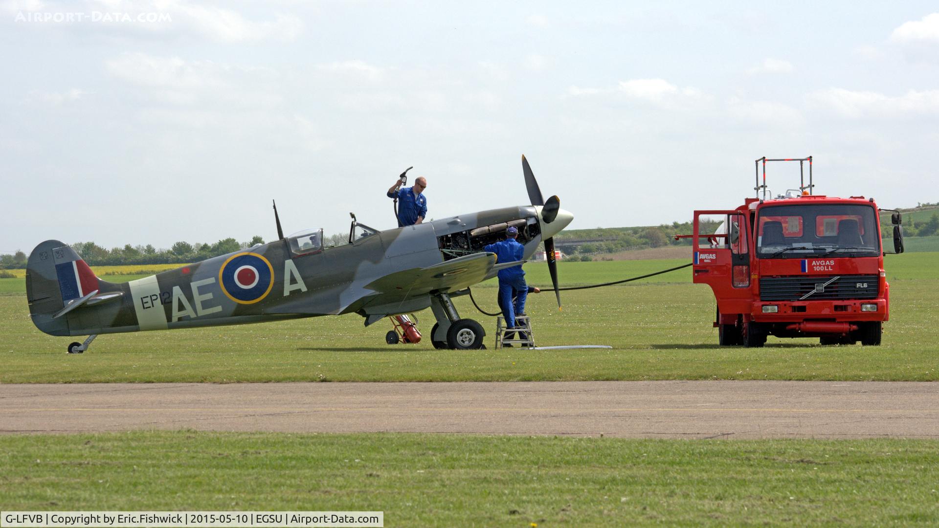 G-LFVB, 1942 Supermarine 349 Spitfire LF.Vb C/N CBAF.2403, 5. G-LFVB nearly ready to roll at IWM Duxford.