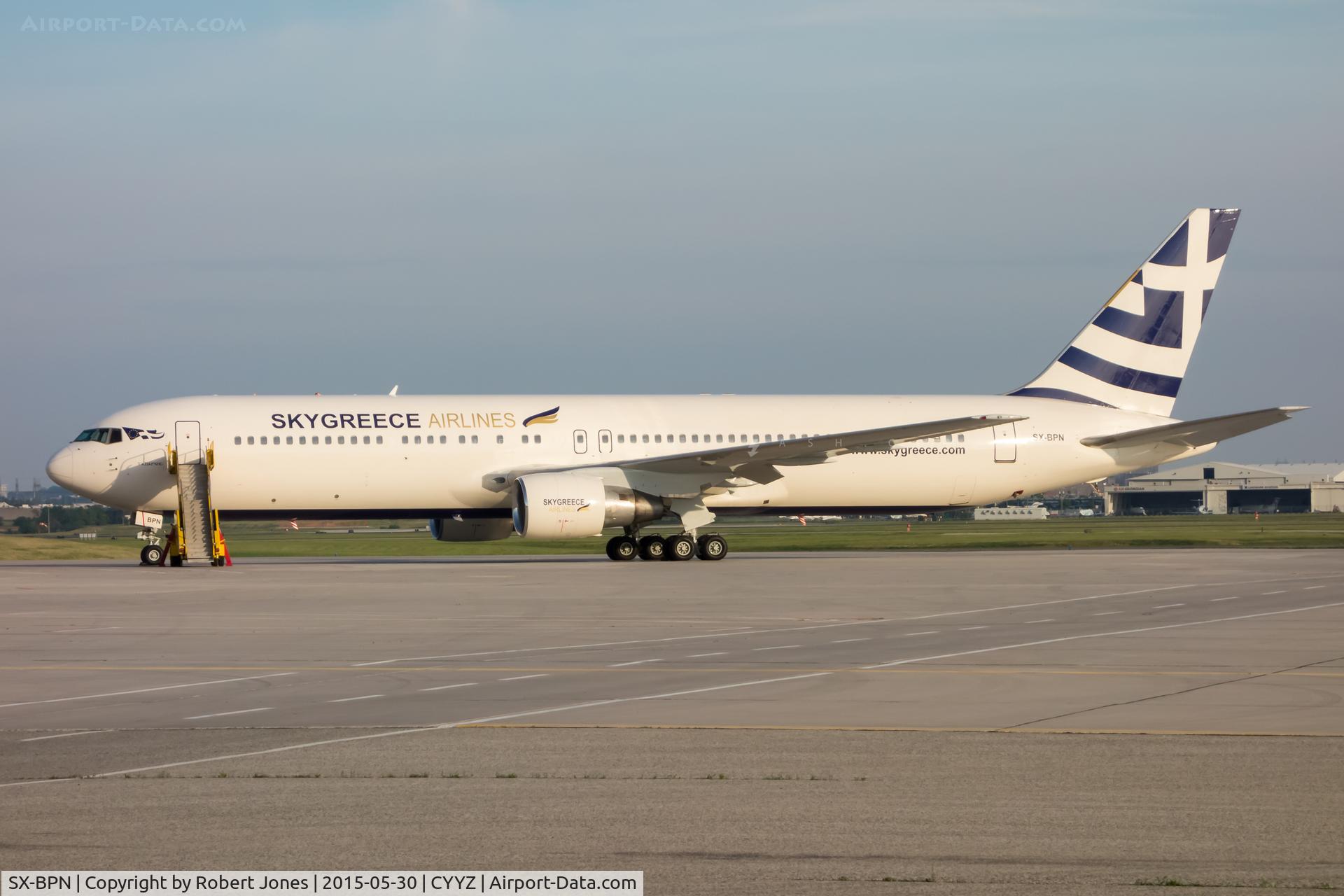 SX-BPN, 1992 Boeing 767-31A/ER C/N 26470, In Toronto for the official inaugural flight of SkyGreece from Toronto to Athens.