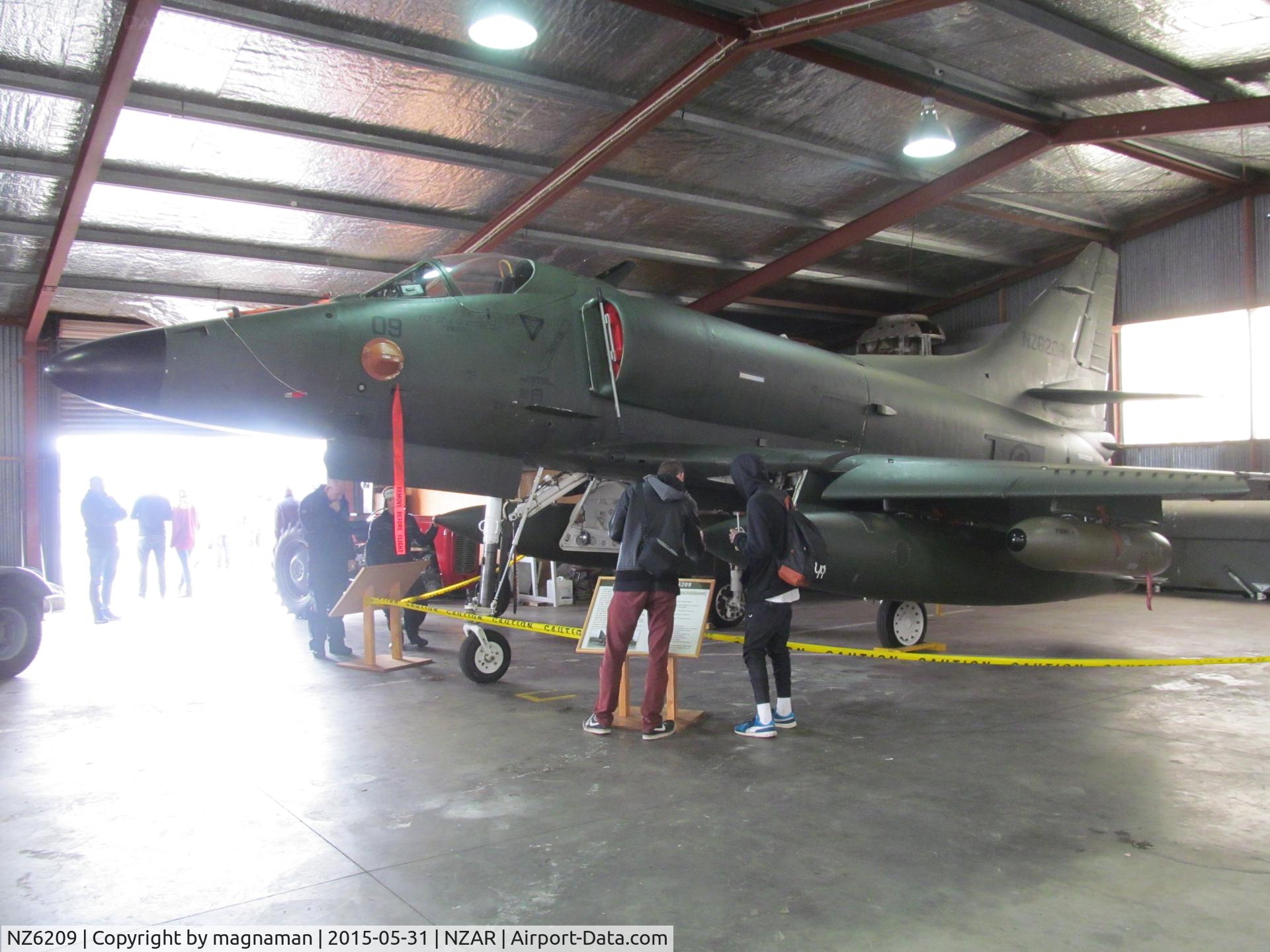 NZ6209, 1970 McDonnell Douglas A-4K Skyhawk C/N 14092, not best lighting!! at open day ardmore
