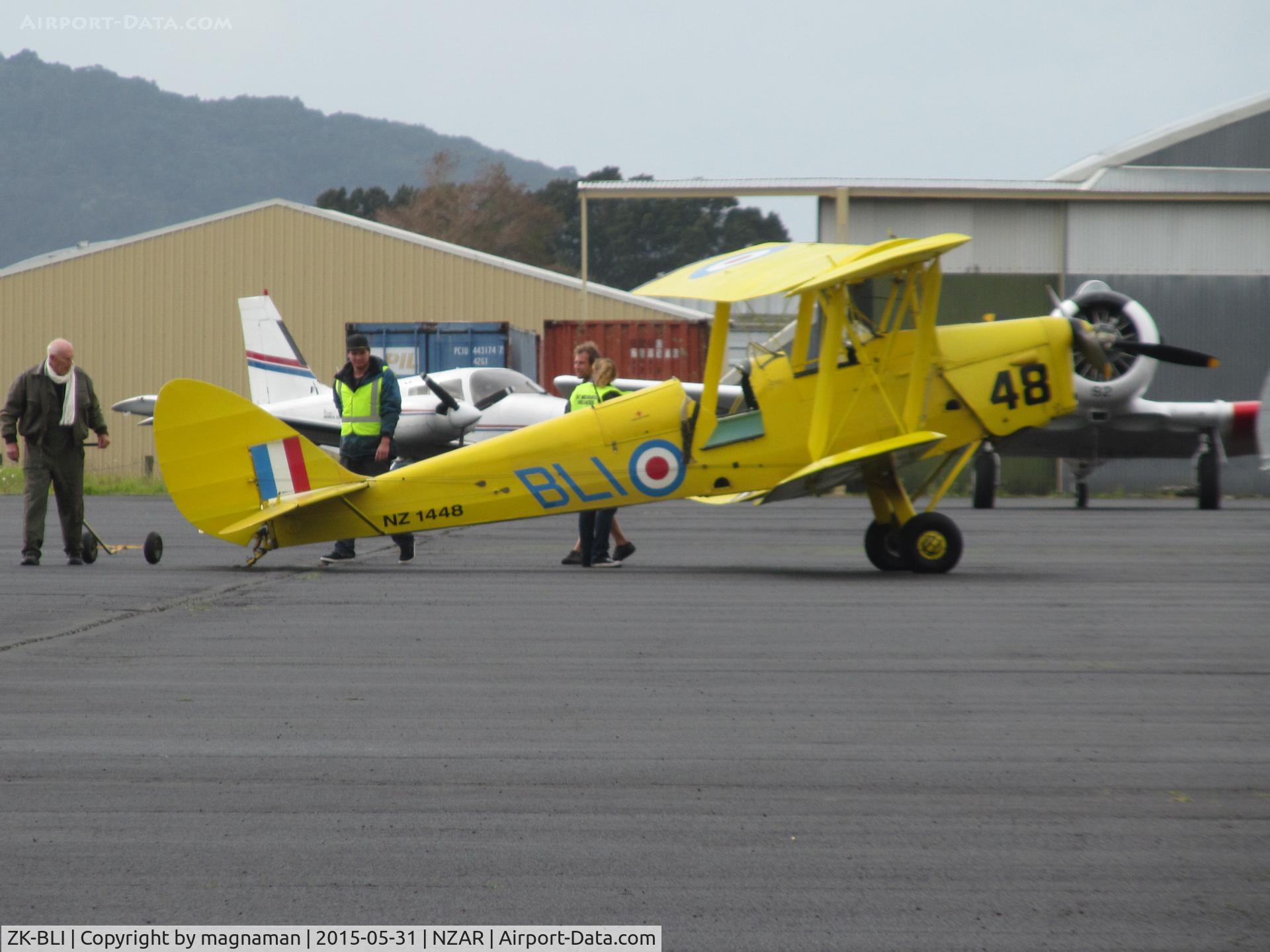 ZK-BLI, De Havilland New Zealand DH-82A Tiger Moth C/N DHNZ128, view across apron