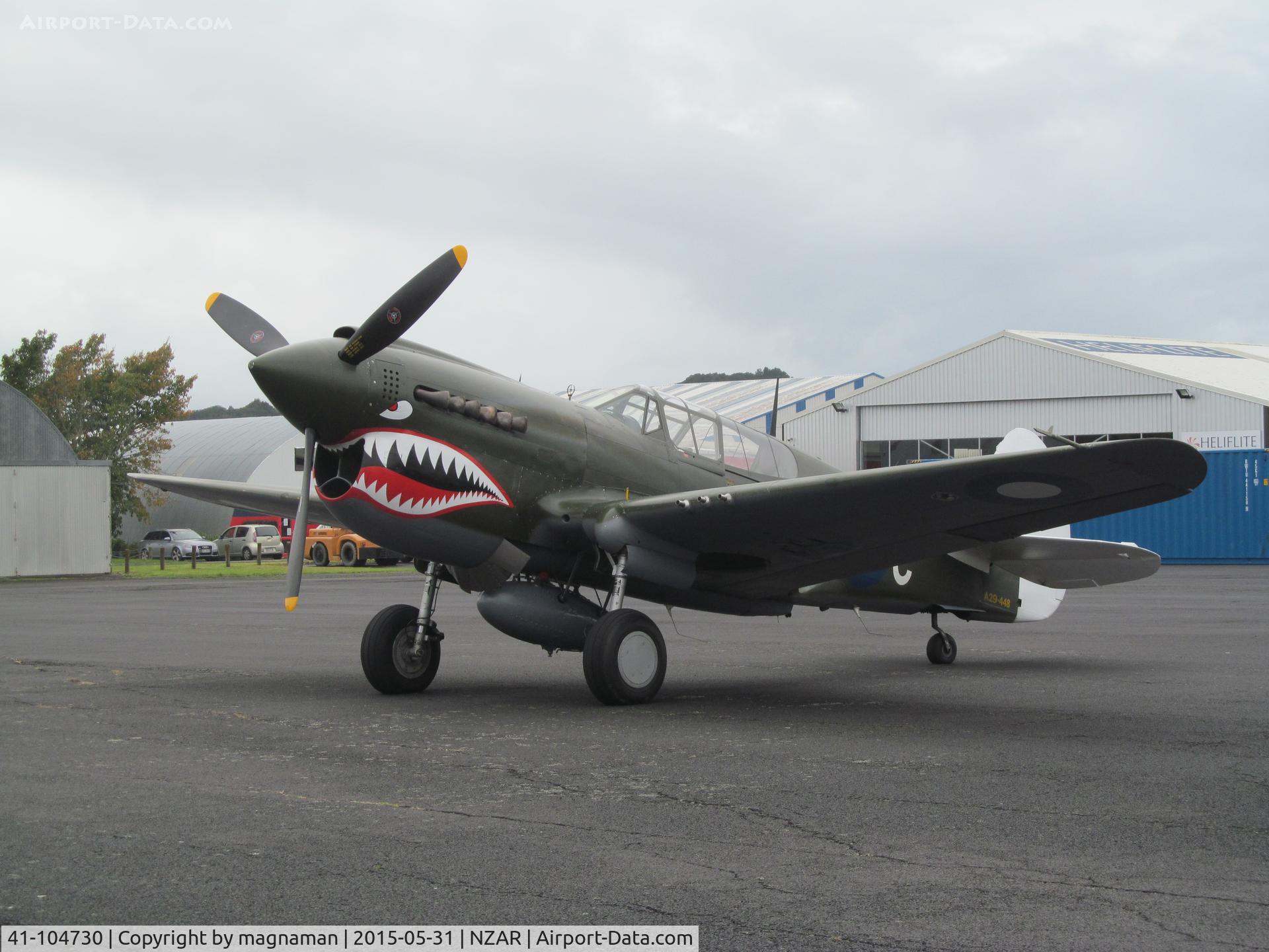 41-104730, 1943 Curtiss P-40N Warhawk C/N 28492, on warbirds apron - ardmore