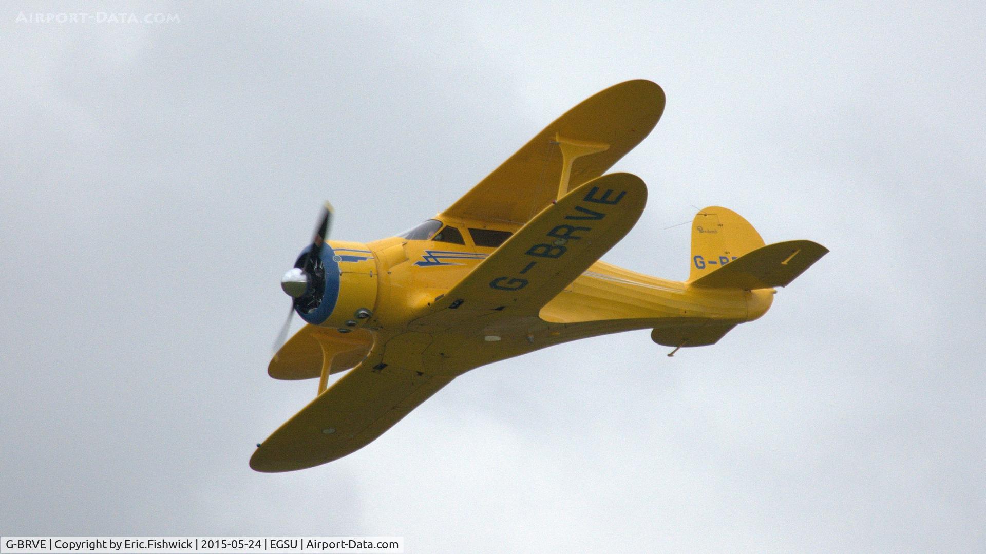 G-BRVE, 1945 Beech D17S Staggerwing C/N 6701, 44. G-BRVE in display mode at The IWM VE Day Anniversary Air Show, May 2015.