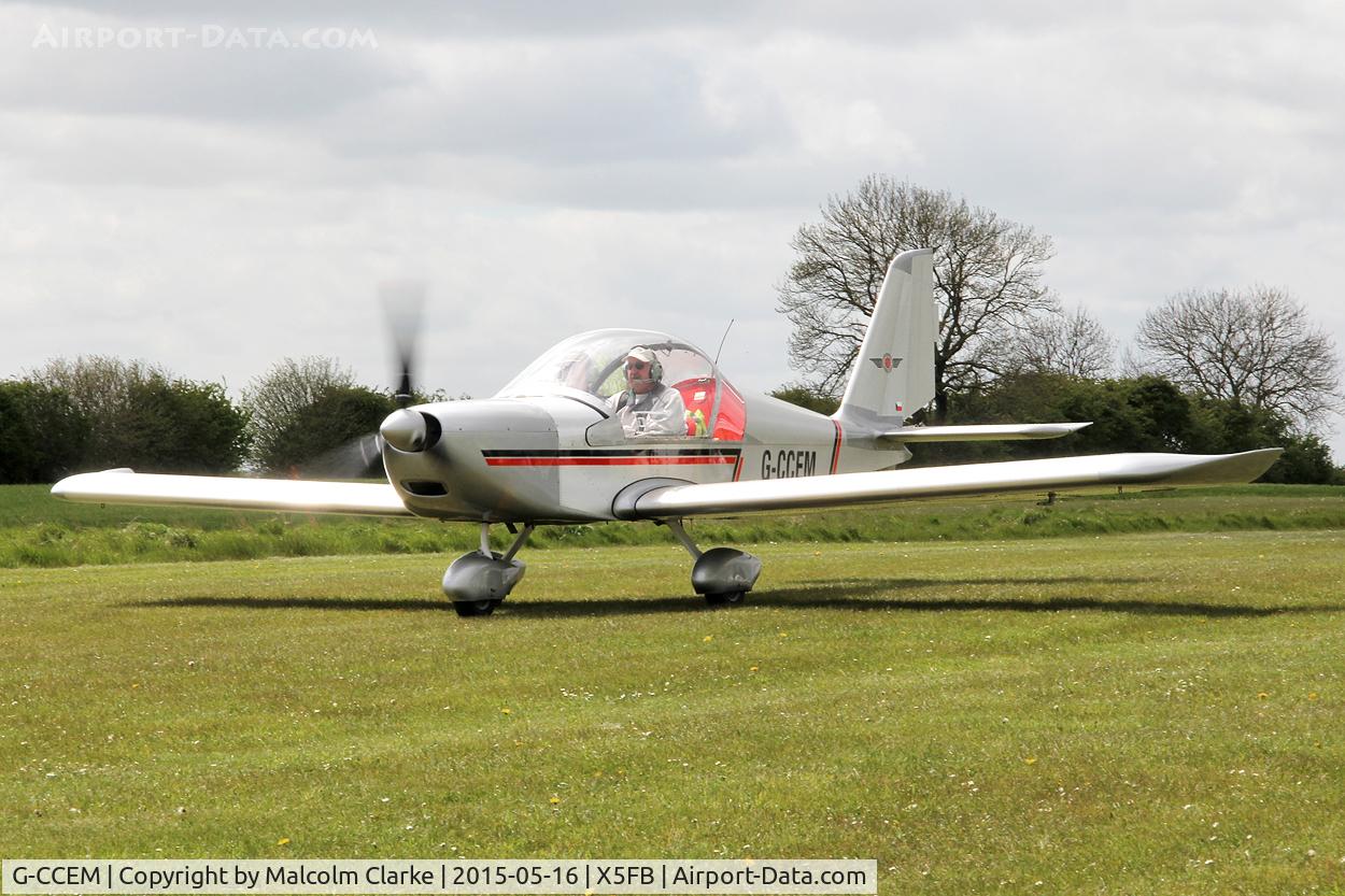 G-CCEM, 2003 Aerotechnik EV-97A Eurostar C/N PFA 315-13987, Aerotechnik EV-97A Eurostar at the opening of Fishburn Airfield's new clubhouse, May 16th 2015.