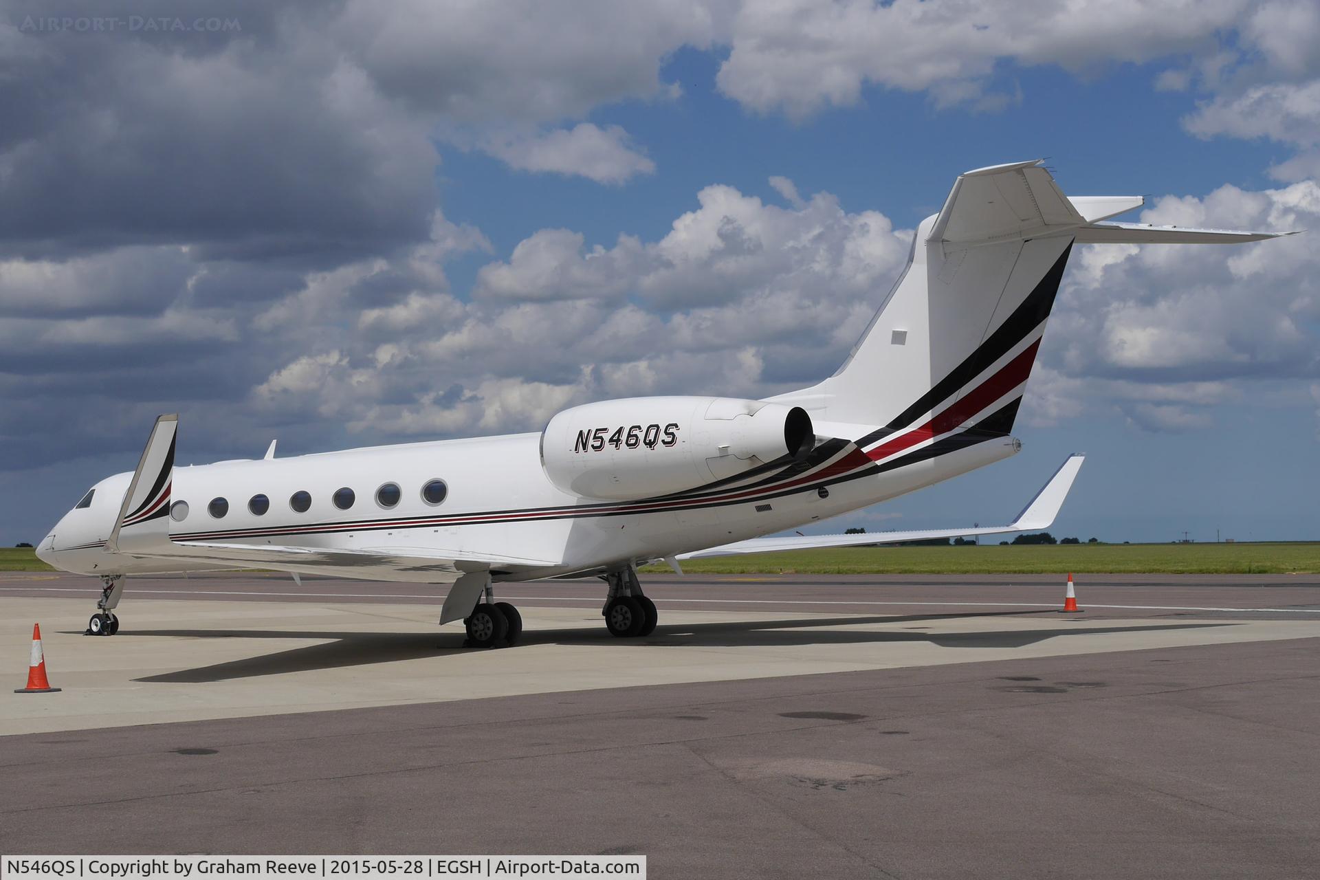 N546QS, 2008 Gulfstream Aerospace GV-SP (G550) C/N 5190, Parked at Norwich.