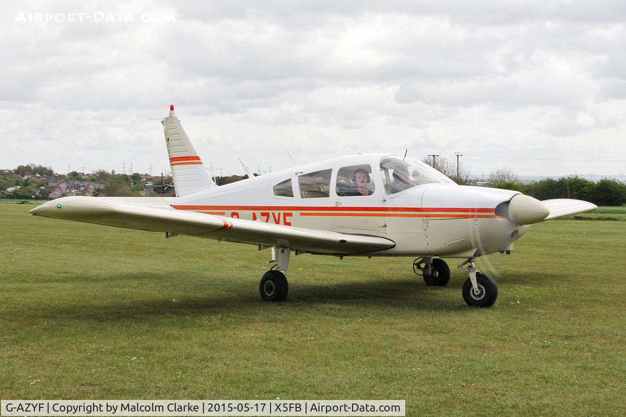 G-AZYF, 1968 Piper PA-28-180 Cherokee C/N 28-5227, Piper PA-28-180 Cherokee at the opening of Fishburn Airfield's new clubhouse, May 17th 2015.
