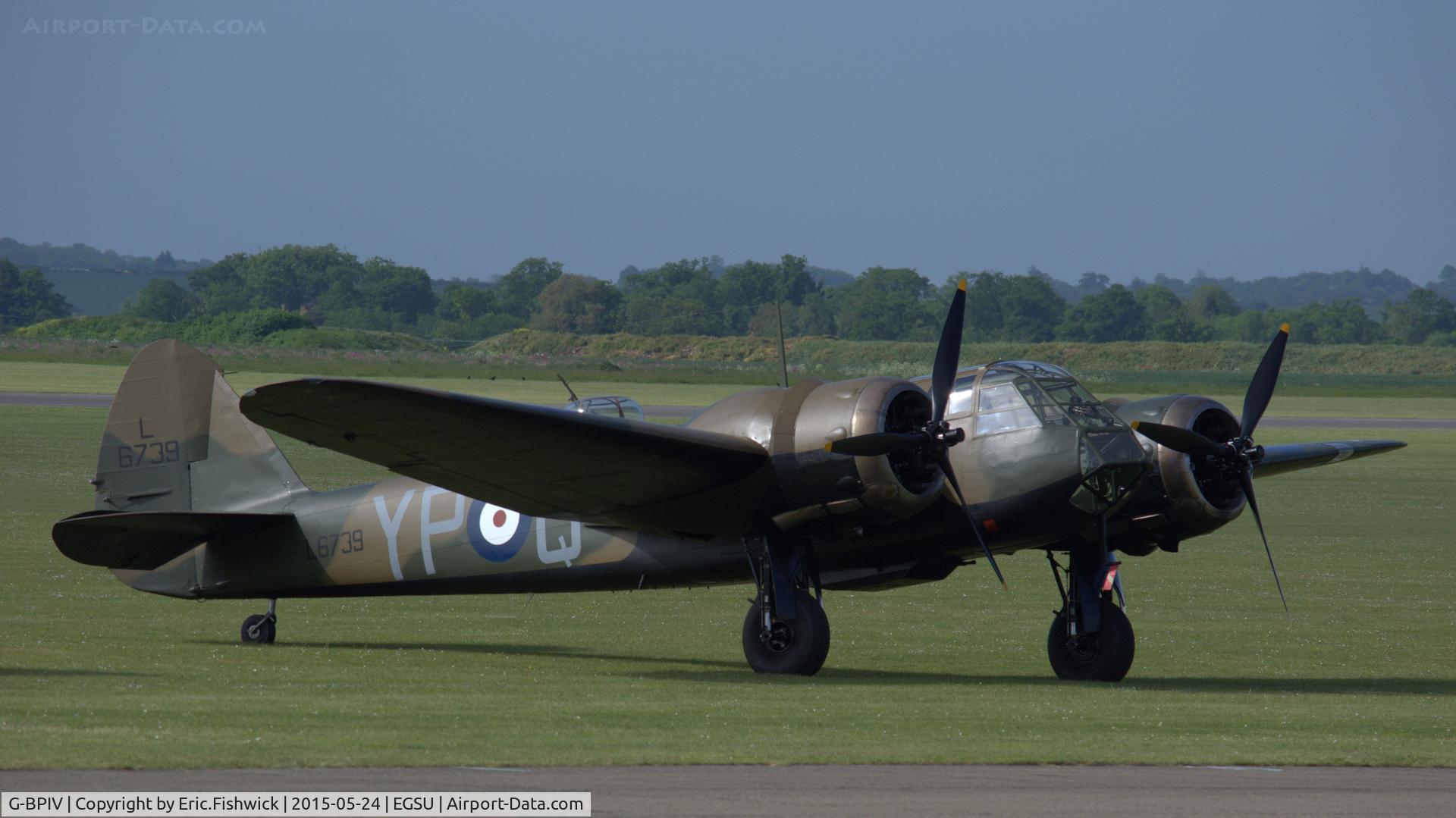 G-BPIV, 1943 Bristol 149 Bolingbroke Mk.IVT C/N 10201, 3. G-BPIV - (now as a Bristol Blenheim Mk1) first post-restoration display at The IWM VE Day Anniversary Air Show, May 2015.