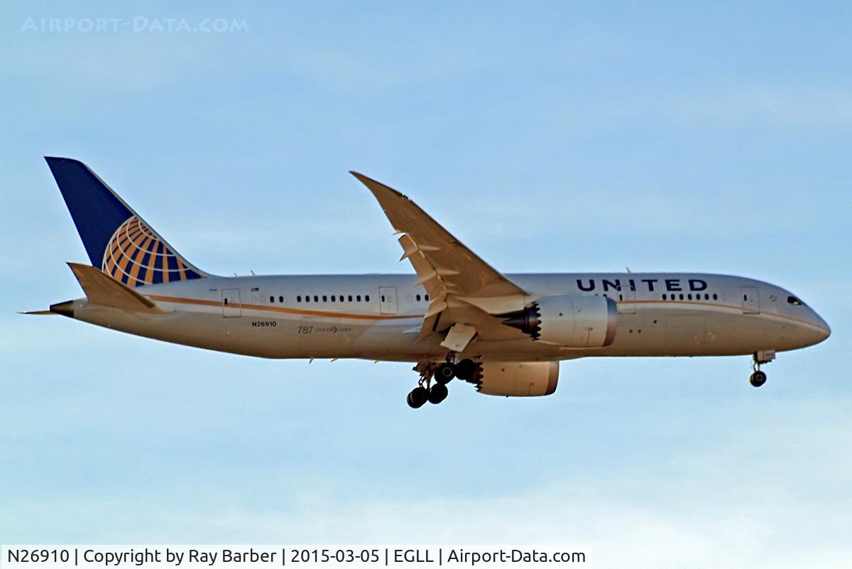 N26910, 2014 Boeing 787-8 Dreamliner C/N 34826, Boeing 787-8 Dreamliner [34826] (United Airlines) Home~G 05/03/2015. On approach 27L.