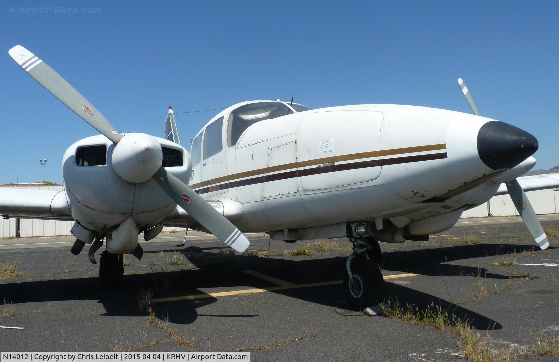N14012, 1971 Piper PA-23-250 Aztec C/N 27-4629, A local 1971 Piper Aztec at a new parking spot at Reid Hillview Airport, CA. This Aztec is primarily used for ariel photography.