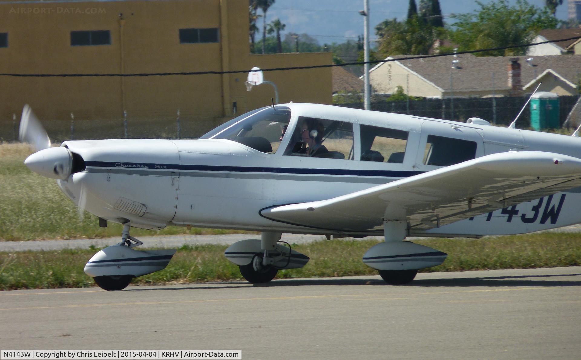 N4143W, 1967 Piper PA-32-300 Cherokee Six C/N 32-40211, A local 1967 Piper Cherokee Six taxing back to its hangar after some VFR flying at Reid Hillview Airport, CA.
