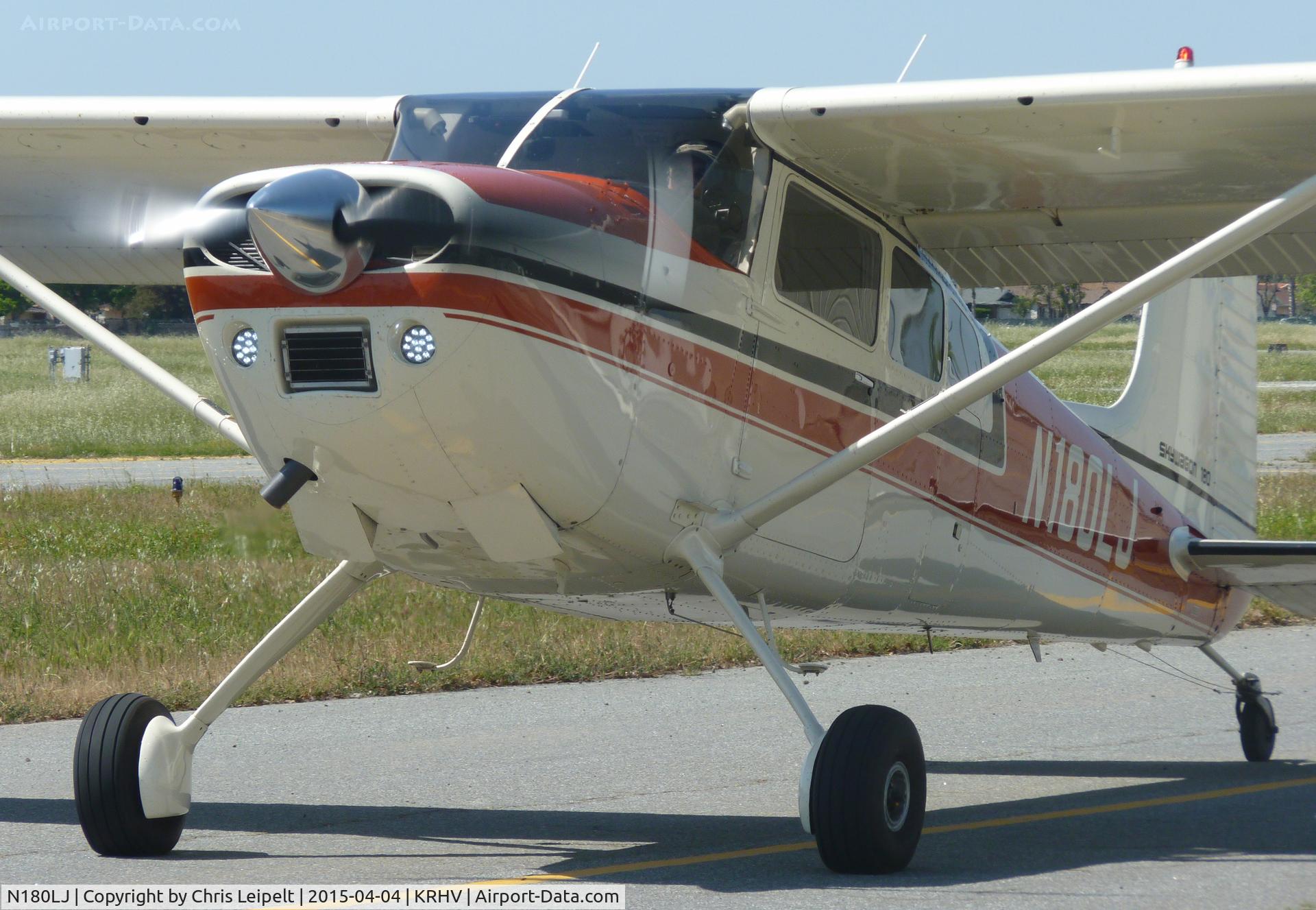N180LJ, 1973 Cessna 180J C/N 18052408, A 1973 Cessna 180J clear of runway 31R and taxing to Aero Dynamic Aviation at Reid Hillview Airport, CA.