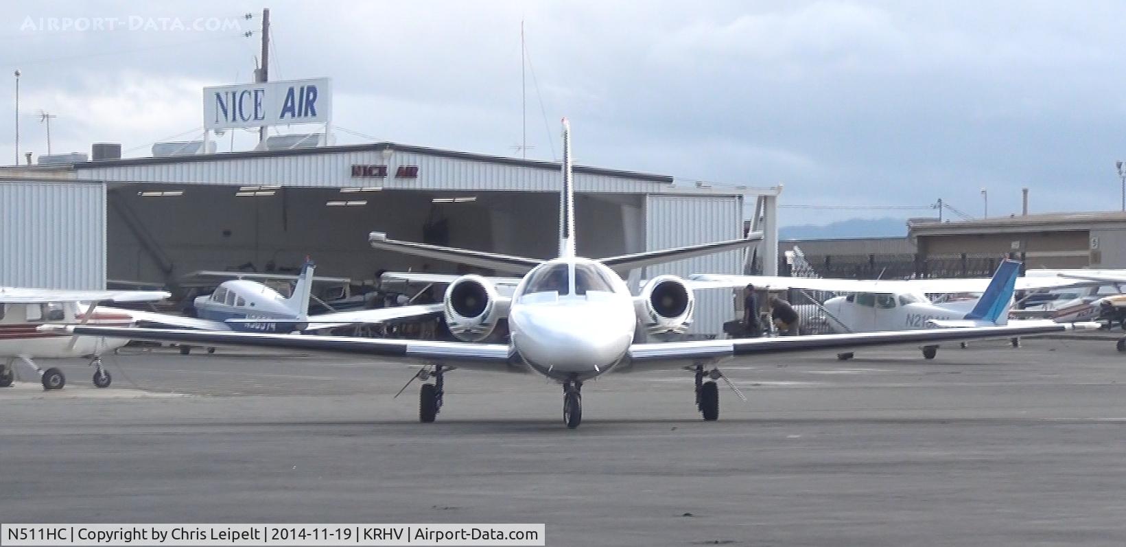 N511HC, 1979 Cessna 501 Citation I/SP C/N 501-0136, A rare transient 1979 Cessna Citation I taxing to Lafferty Aircraft Sales at Reid Hillview Airport, CA
