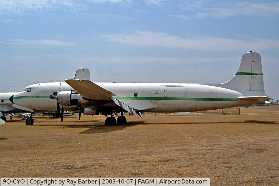 9Q-CYO, 1957 Douglas DC-6B C/N 45319, Douglas DC-6BF [45319] (Services Air) Johannesburg-Rand~ZS 07/10/2003. Now preserved at the airfield.