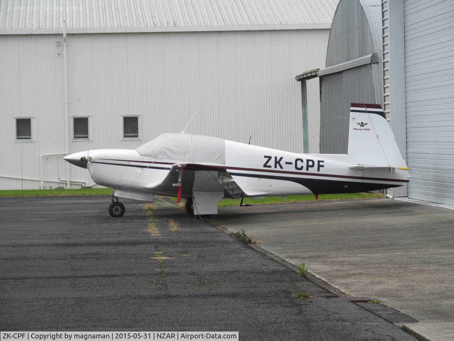 ZK-CPF, 1966 Mooney M20C Ranger C/N 3240, on apron at ardmore