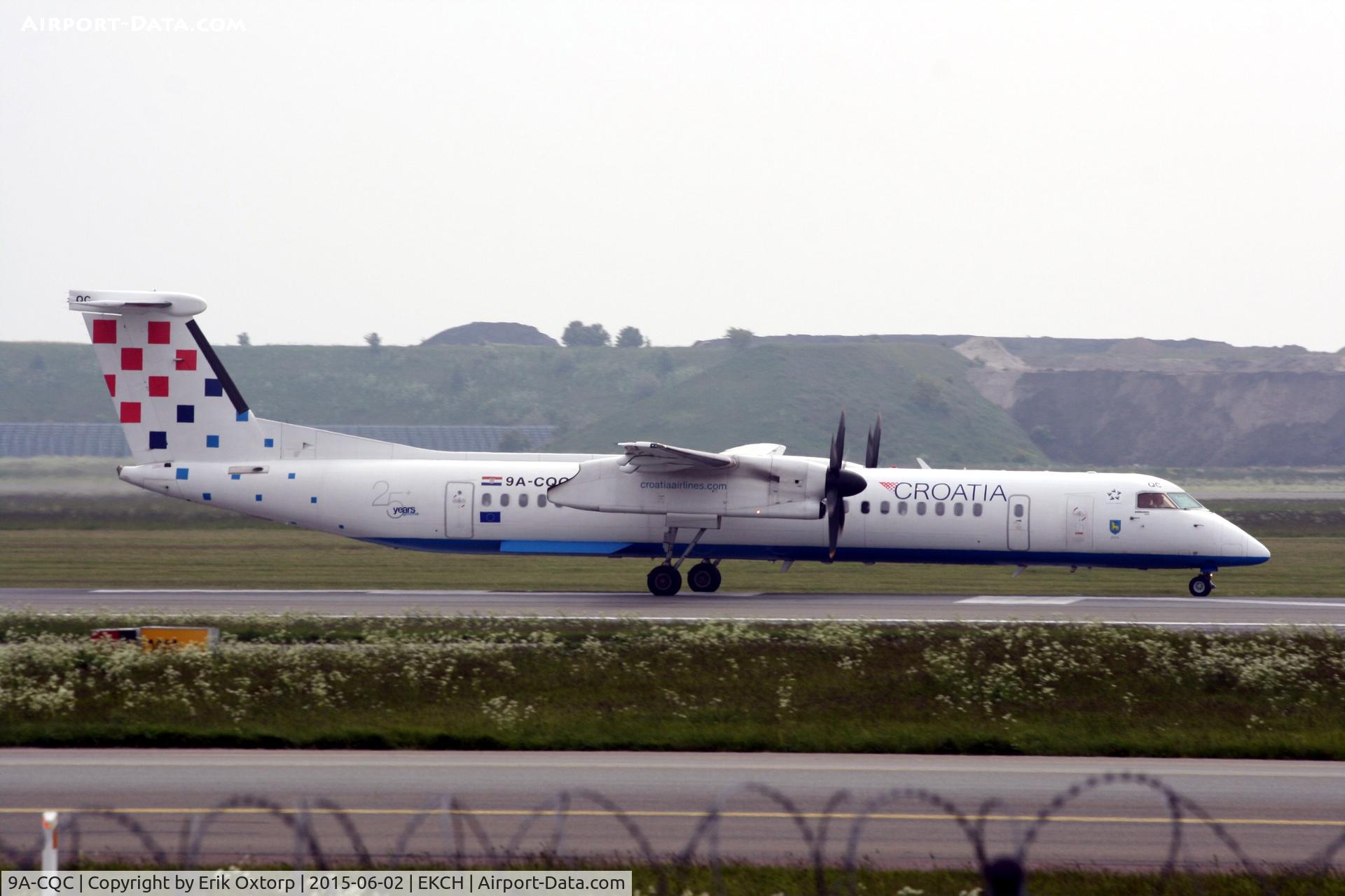9A-CQC, 2009 De Havilland Canada DHC-8-402Q Dash 8 C/N 4258, 9A-CQC taking off rw 22R