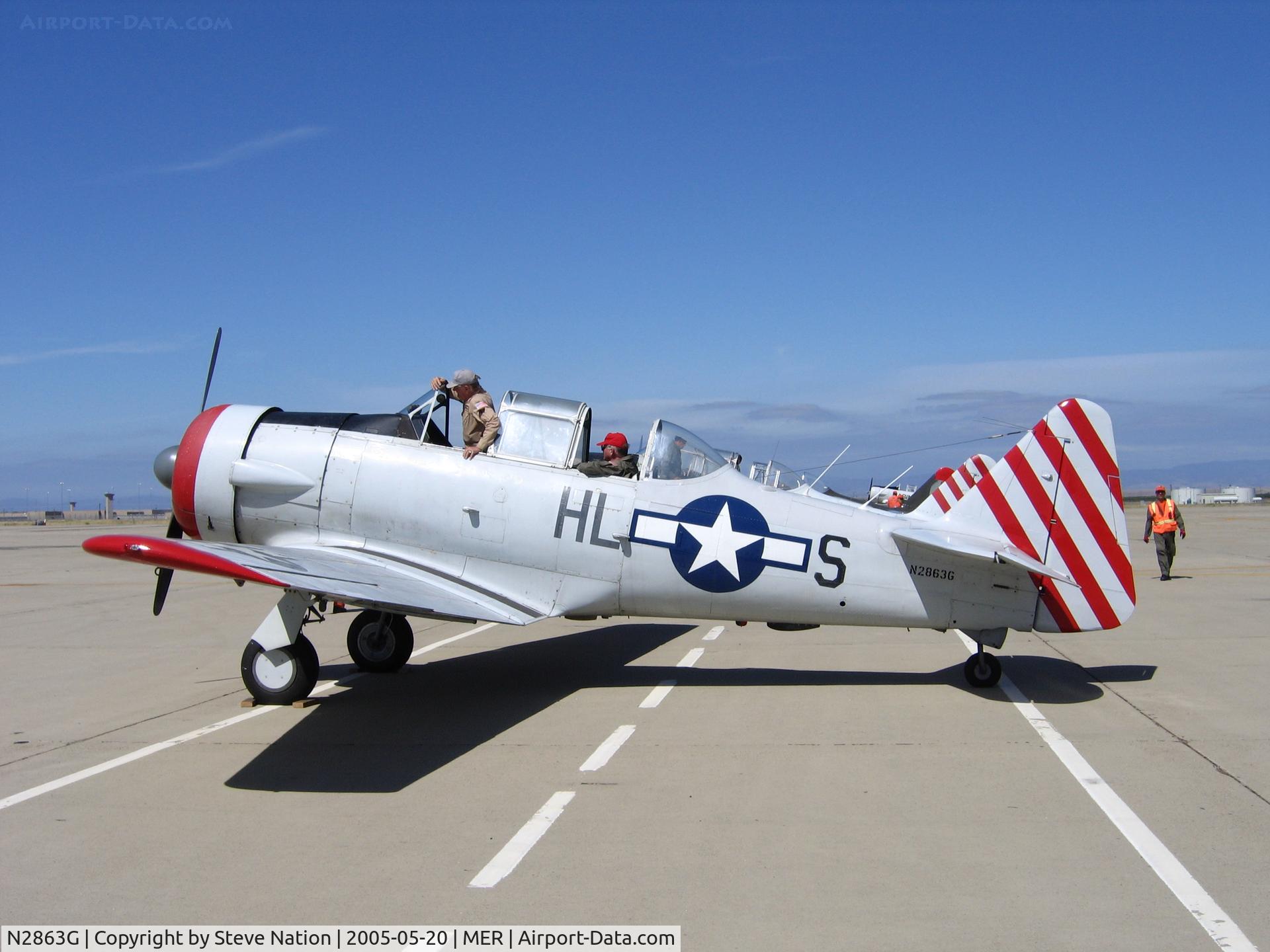 N2863G, 1958 North American SNJ-6 Texan C/N 121-43131, Ray Sparks SNJ-6 (BuAer 112168) painted as USAAF Code 