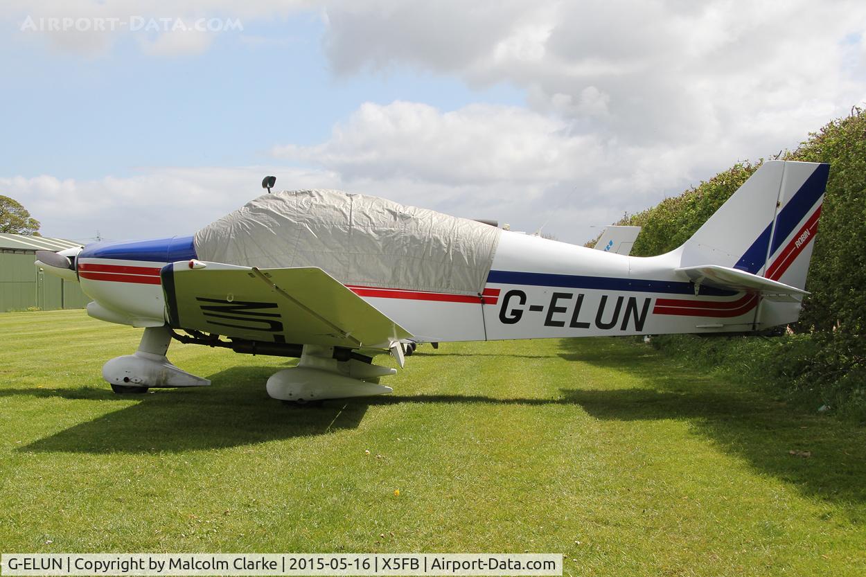 G-ELUN, 1975 Robin DR-400-180R Remorqueur Regent C/N 1102, DR-400-180R Remorqueur at the opening of Fishburn Airfield's new clubhouse, May 16th 2015.