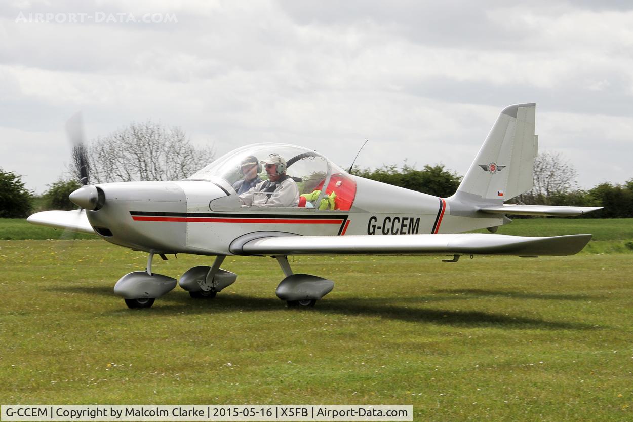 G-CCEM, 2003 Aerotechnik EV-97A Eurostar C/N PFA 315-13987, Aerotechnik EV-97A Eurostar at the opening of Fishburn Airfield's new clubhouse, May 16th 2015.