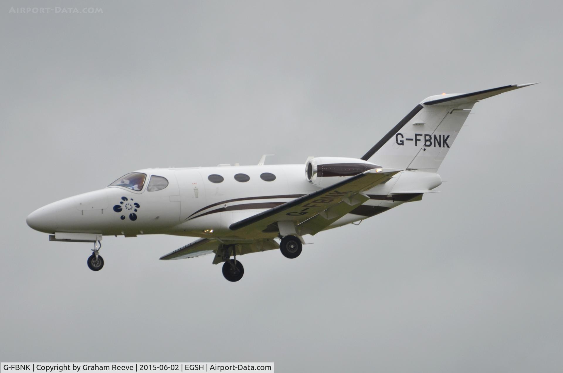 G-FBNK, 2008 Cessna 510 Citation Mustang Citation Mustang C/N 510-0067, Landing at Norwich.