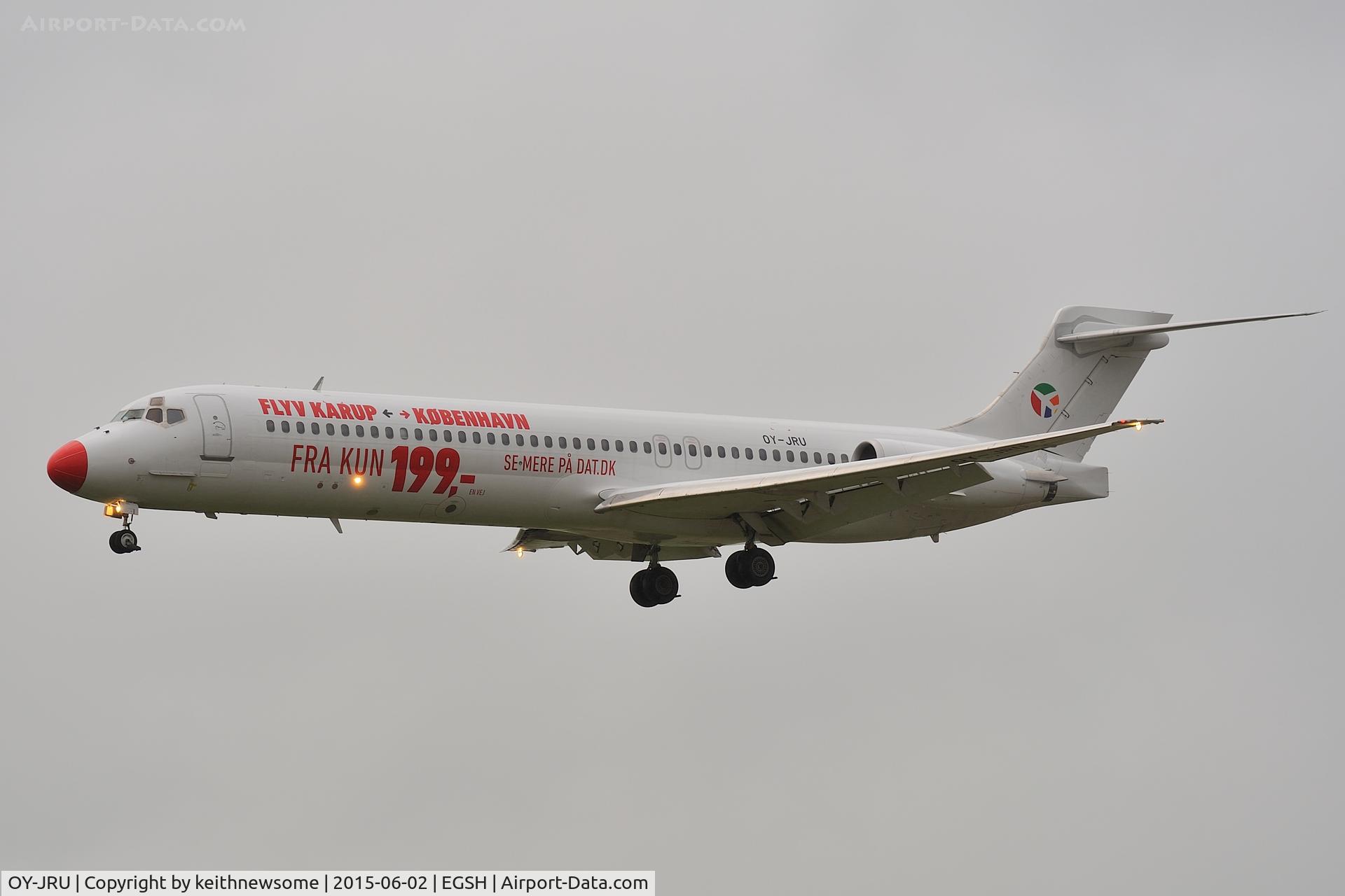 OY-JRU, 1987 McDonnell Douglas MD-87 (DC-9-87) C/N 49403, Danish Air Transport, nice visitor !