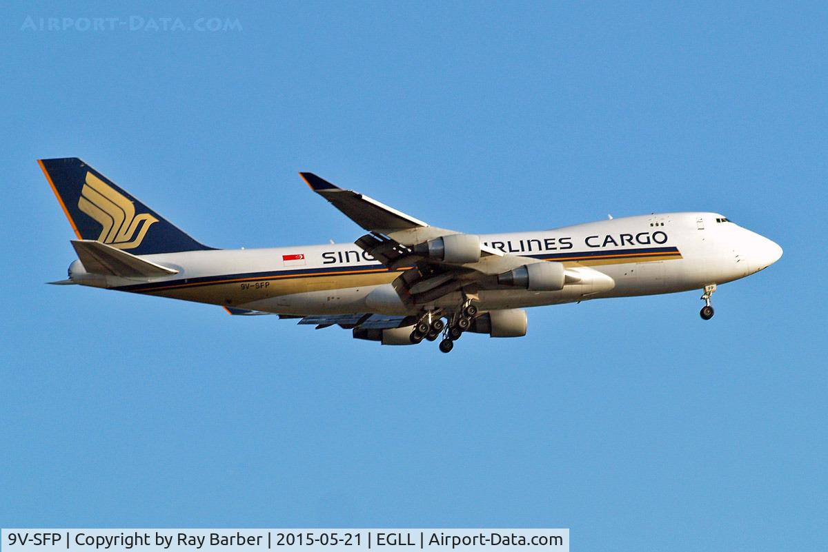 9V-SFP, 2005 Boeing 747-412F/SCD C/N 32902, Boeing 747-412F [32902] (Singapore Airlines Cargo) Home~G 21/05/2015. On approach 27L.