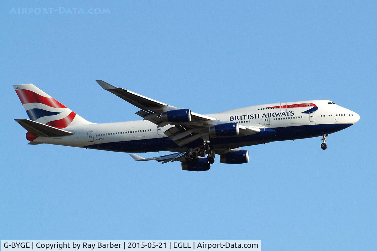 G-BYGE, 1999 Boeing 747-436 C/N 28858, Boeing 747-436 [28858] (British Airways) Home~G 21/05/2015. On approach 27L.