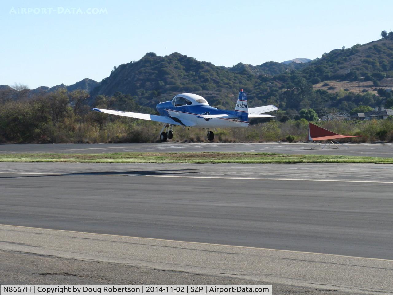 N8667H, 1947 North American Navion C/N NAV-4-667, 1947 North American NAVION, Continental IO-520 285 Hp upgrade, takeoff climb Rwy 04