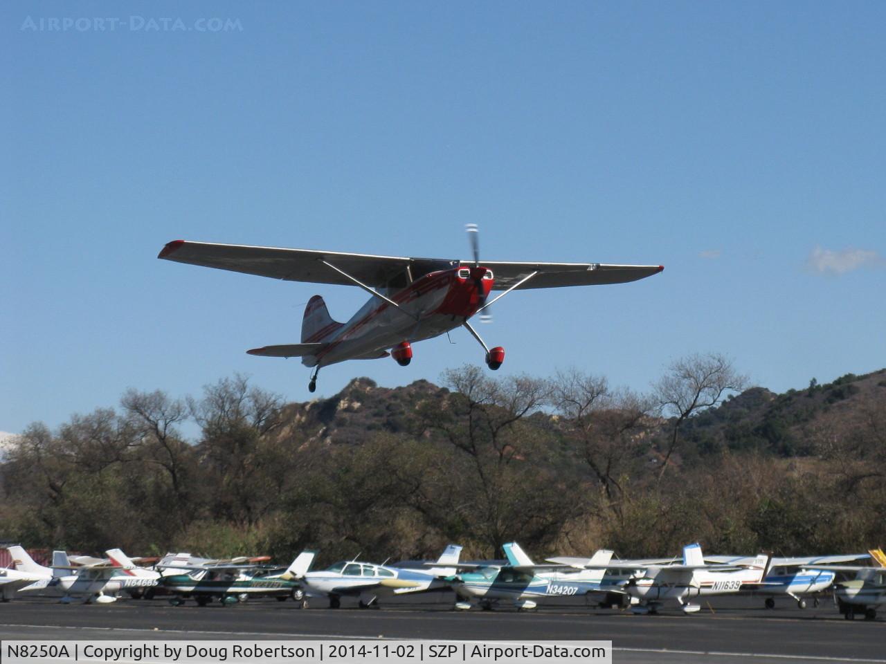 N8250A, 1952 Cessna 170B C/N 25102, 1952 Cessna 170B, Continental C-145-2 145 Hp, 6 cylinder, takeoff climb Rwy 22