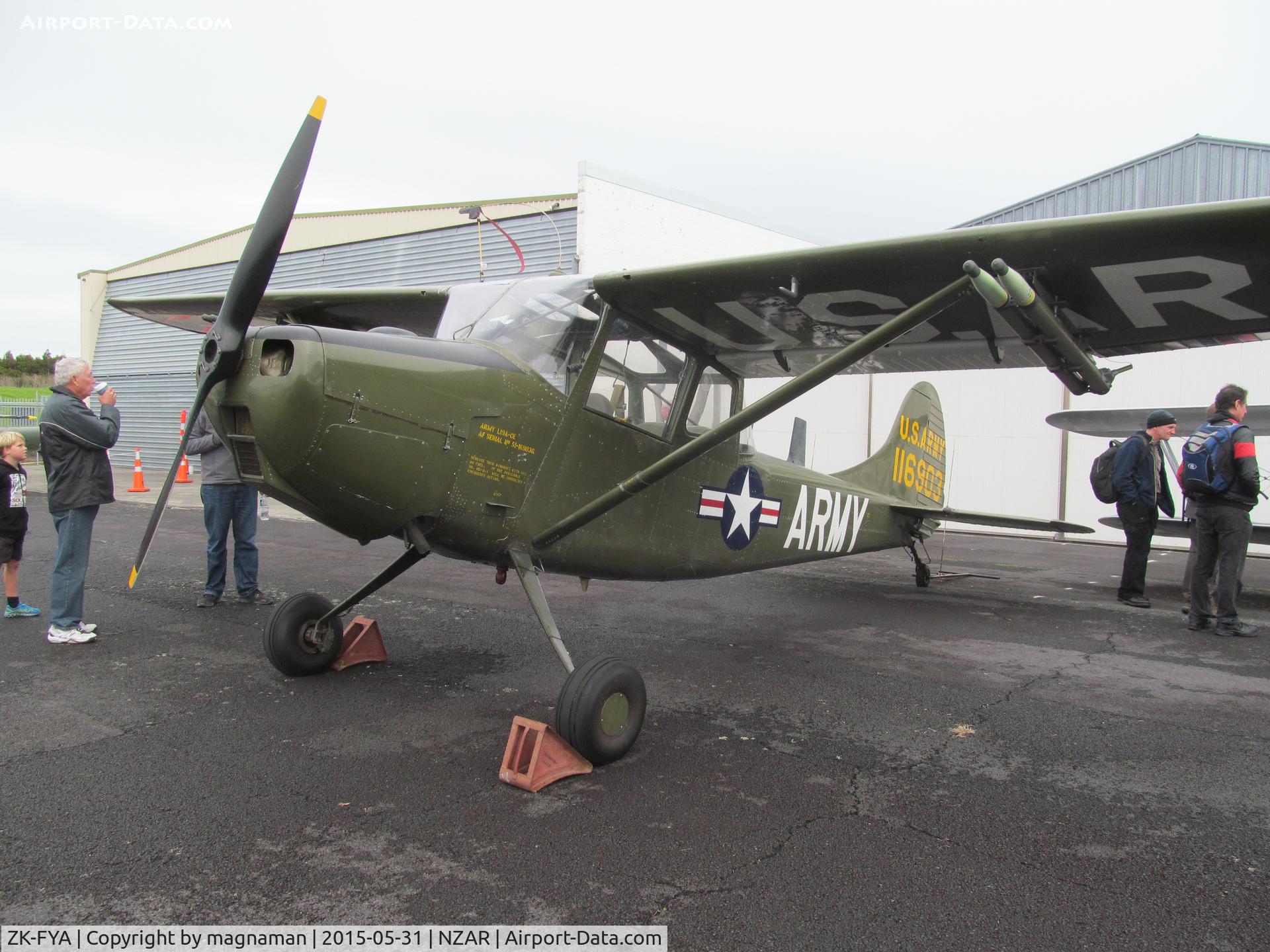 ZK-FYA, 1951 Cessna L-19A Bird Dog C/N 22737, at open day