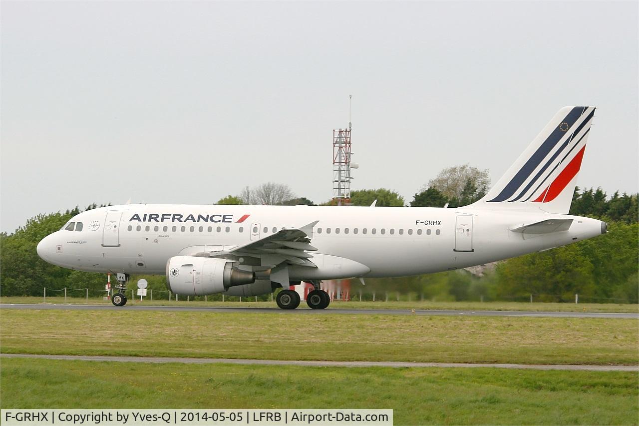 F-GRHX, 2001 Airbus A319-111 C/N 1524, Airbus A319-111, Take off rwy 25L, Brest-Bretagne Airport (LFRB-BES)