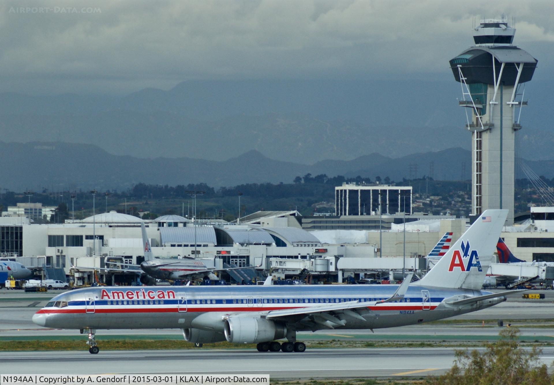 N194AA, 2001 Boeing 757-223 C/N 32388, American Airlines, is here at Los Angeles Int'l(KLAX)