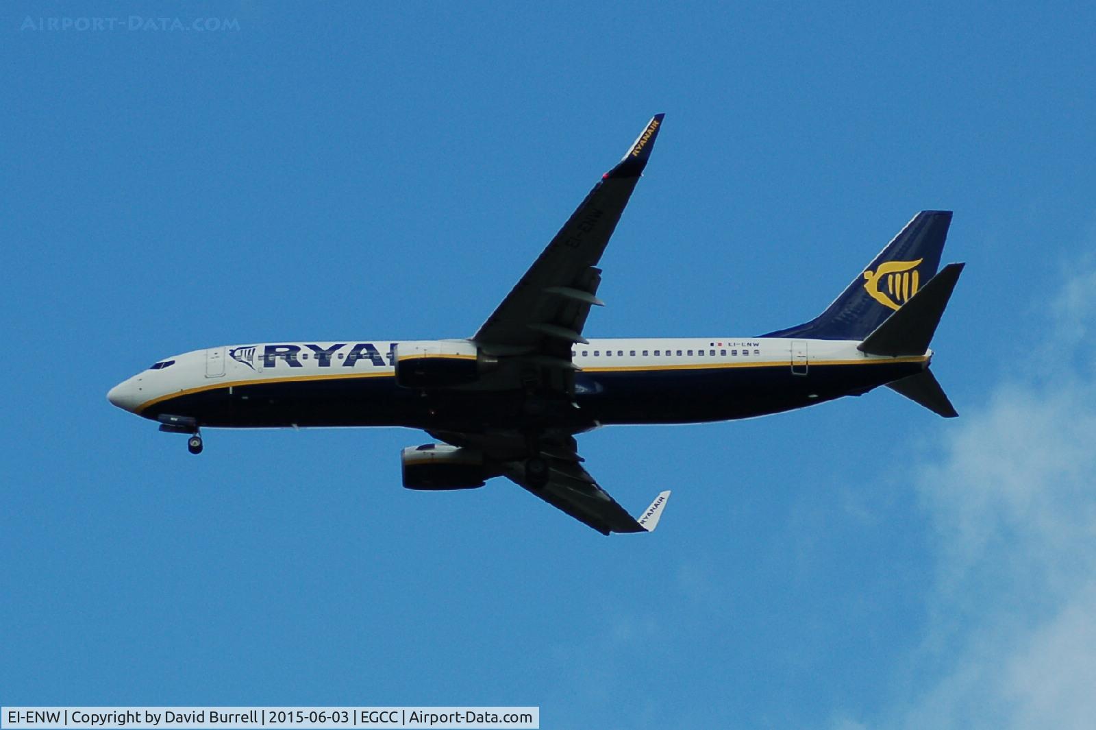 EI-ENW, 2010 Boeing 737-8AS C/N 40306, Rynair Boeing 737-8AS EI-ENW on approach to Manchester Airport.