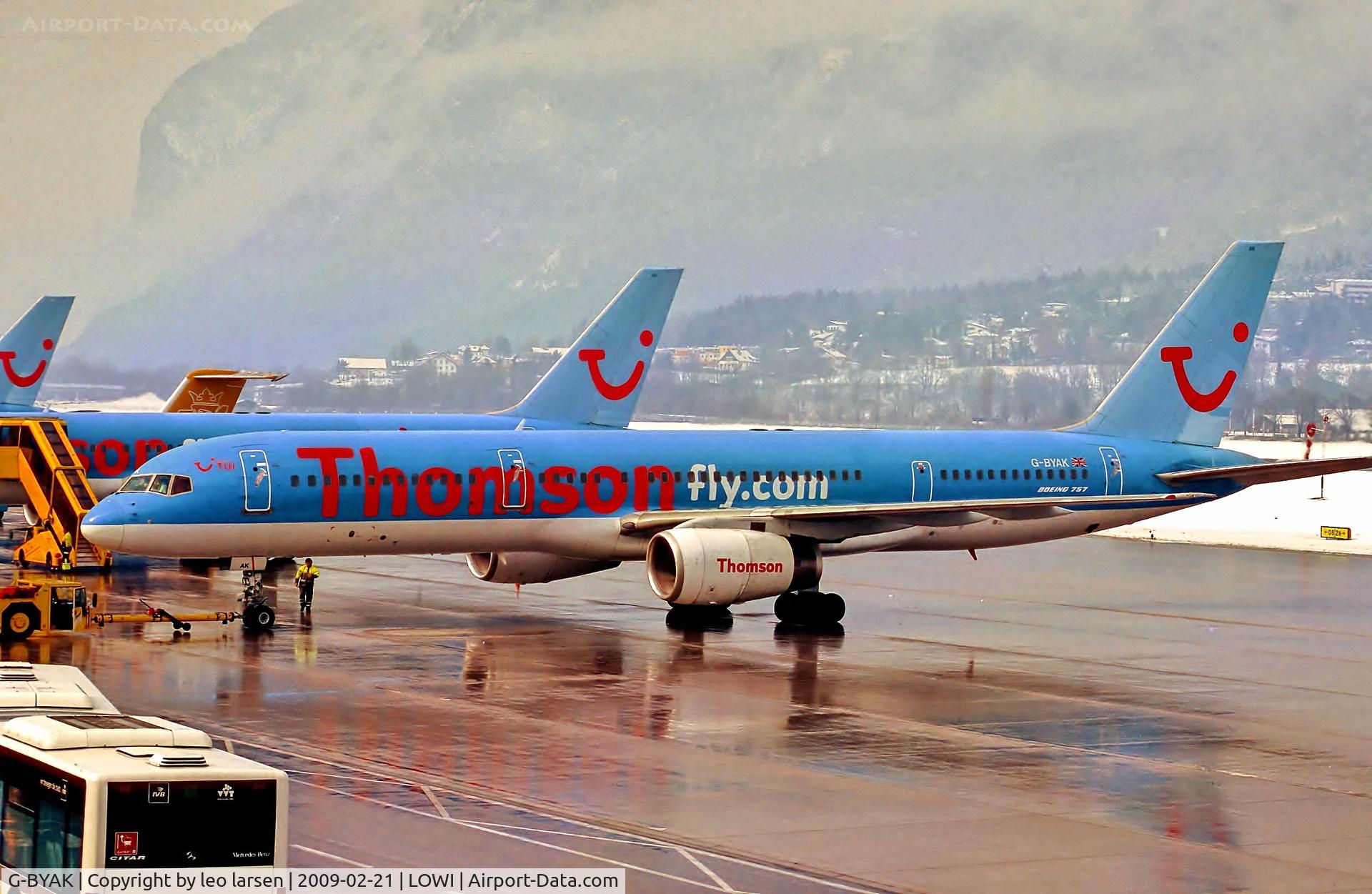 G-BYAK, 1993 Boeing 757-204 C/N 26267, Innsbruck 21.2.09