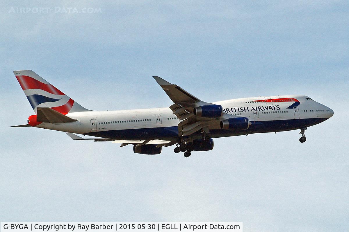 G-BYGA, 1998 Boeing 747-436 C/N 28855, Boeing 747-436 [28855] (British Airways) Home~G 30/05/2015, On approach 27L.
