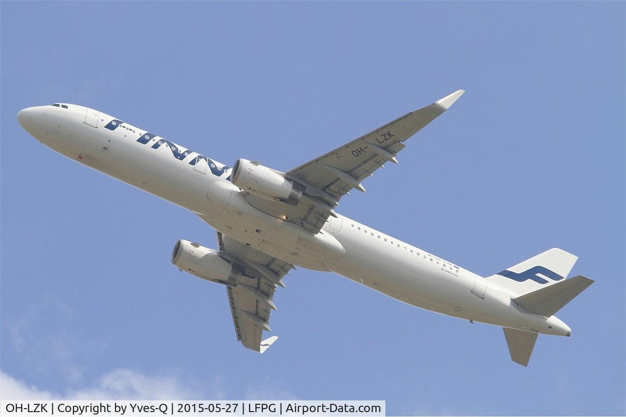 OH-LZK, 2014 Airbus A321-231 C/N 5961, Airbus A321-231, Take off Rwy 27L, Roissy Charles De Gaulle Airport (LFPG-CDG)