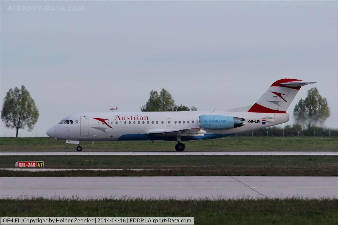OE-LFI, 1995 Fokker 70 (F-28-0070) C/N 11529, Departing on rwy 26R for return to VIE....