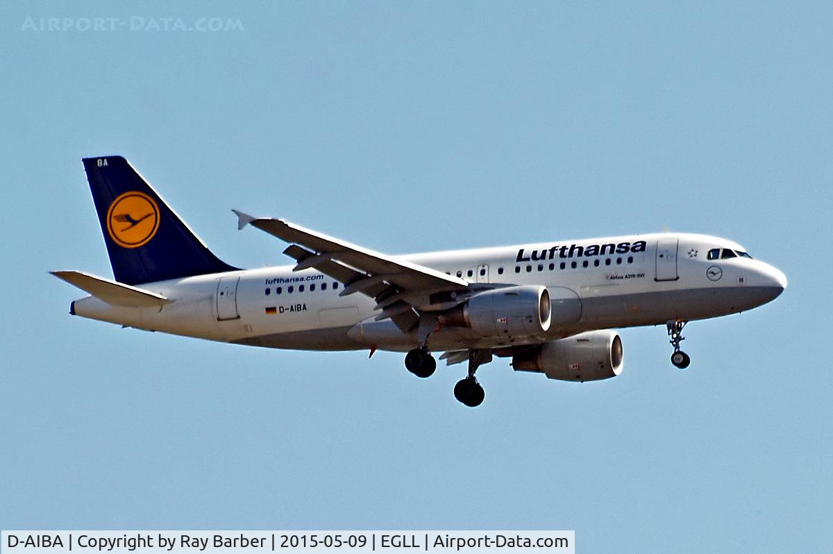 D-AIBA, 2009 Airbus A319-114 C/N 4141, Airbus A319-114 [4141] (Lufthansa) Home~G 09/05/2015. On approach 27L.