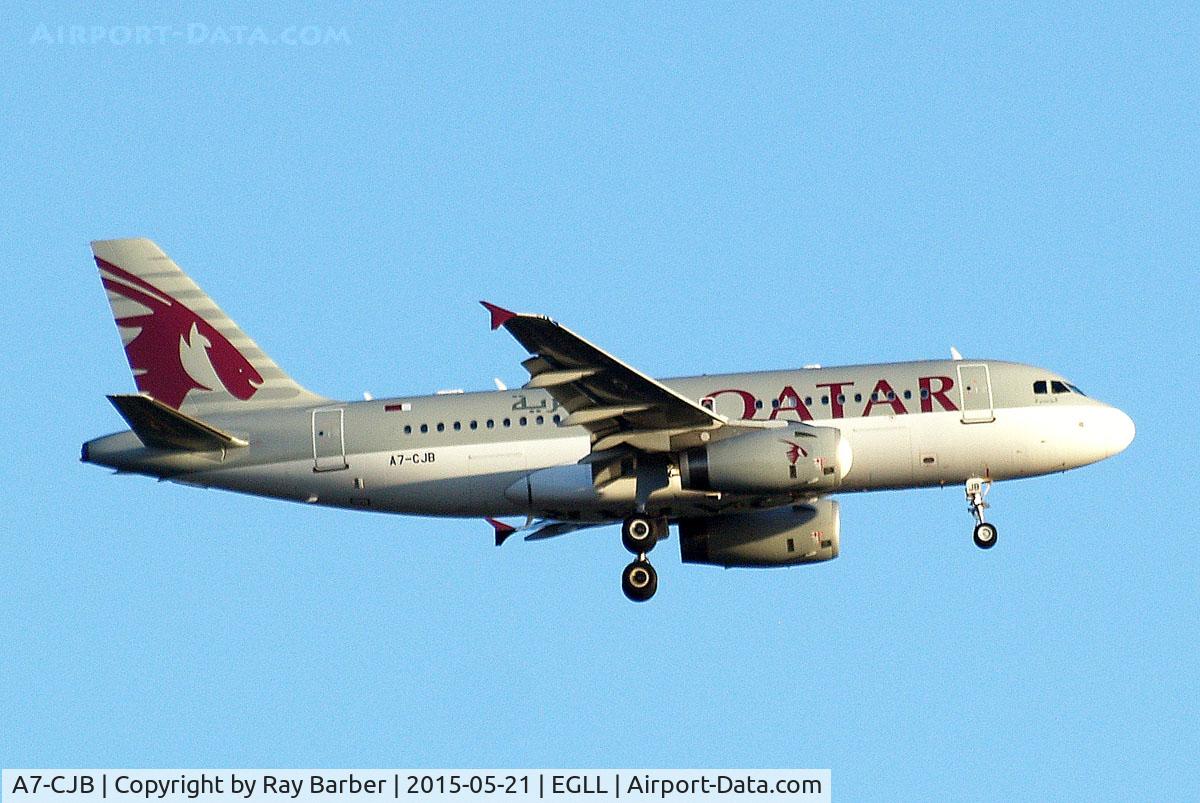 A7-CJB, 2004 Airbus A319-133LR C/N 2341, Airbus A319-133LR [2341] (Qatar Airways) Home~G 21/05/2015. On approach 27L.