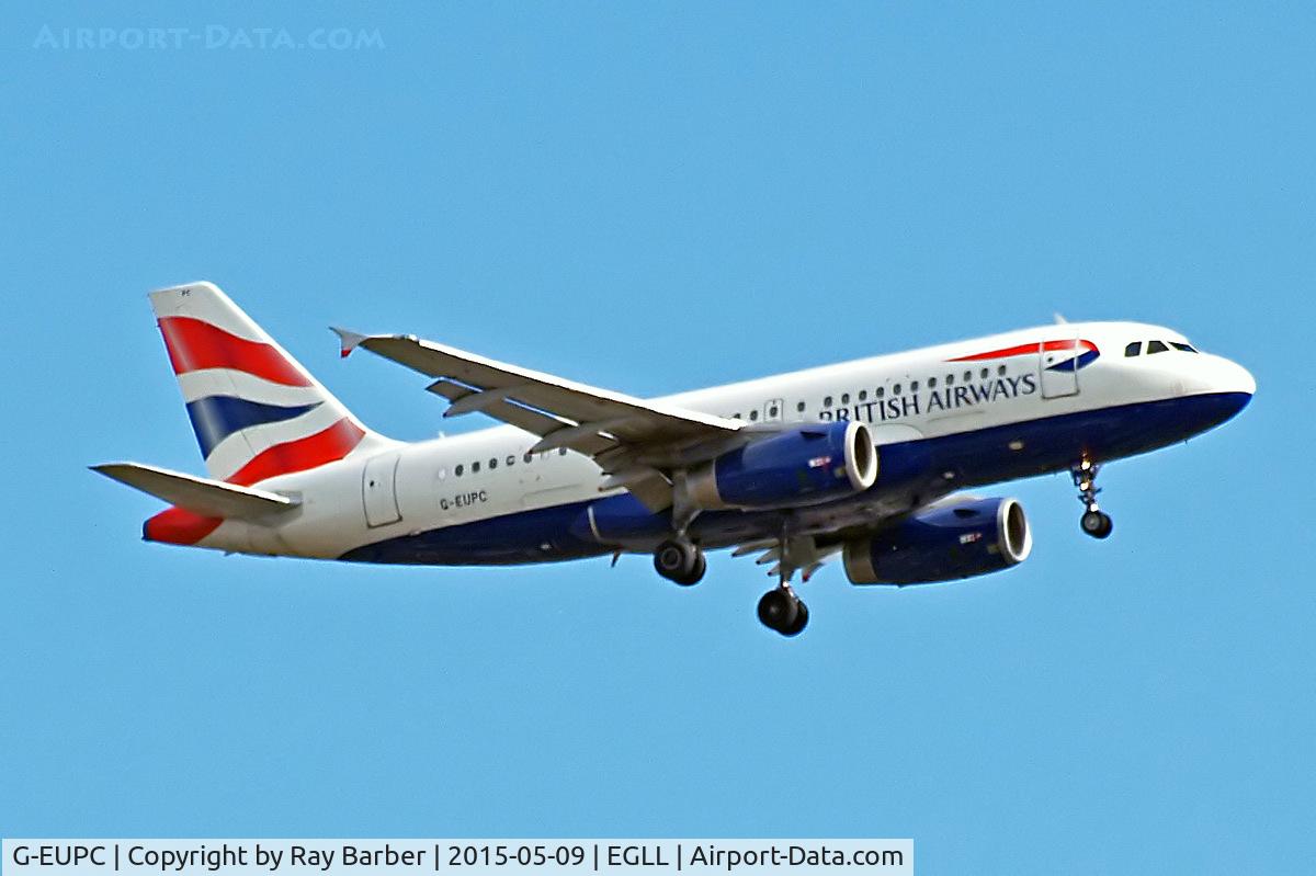 G-EUPC, 1999 Airbus A319-131 C/N 1118, Airbus A319-131 [1118] (British Airways) Home~G 09/05/2015. On approach 27L.