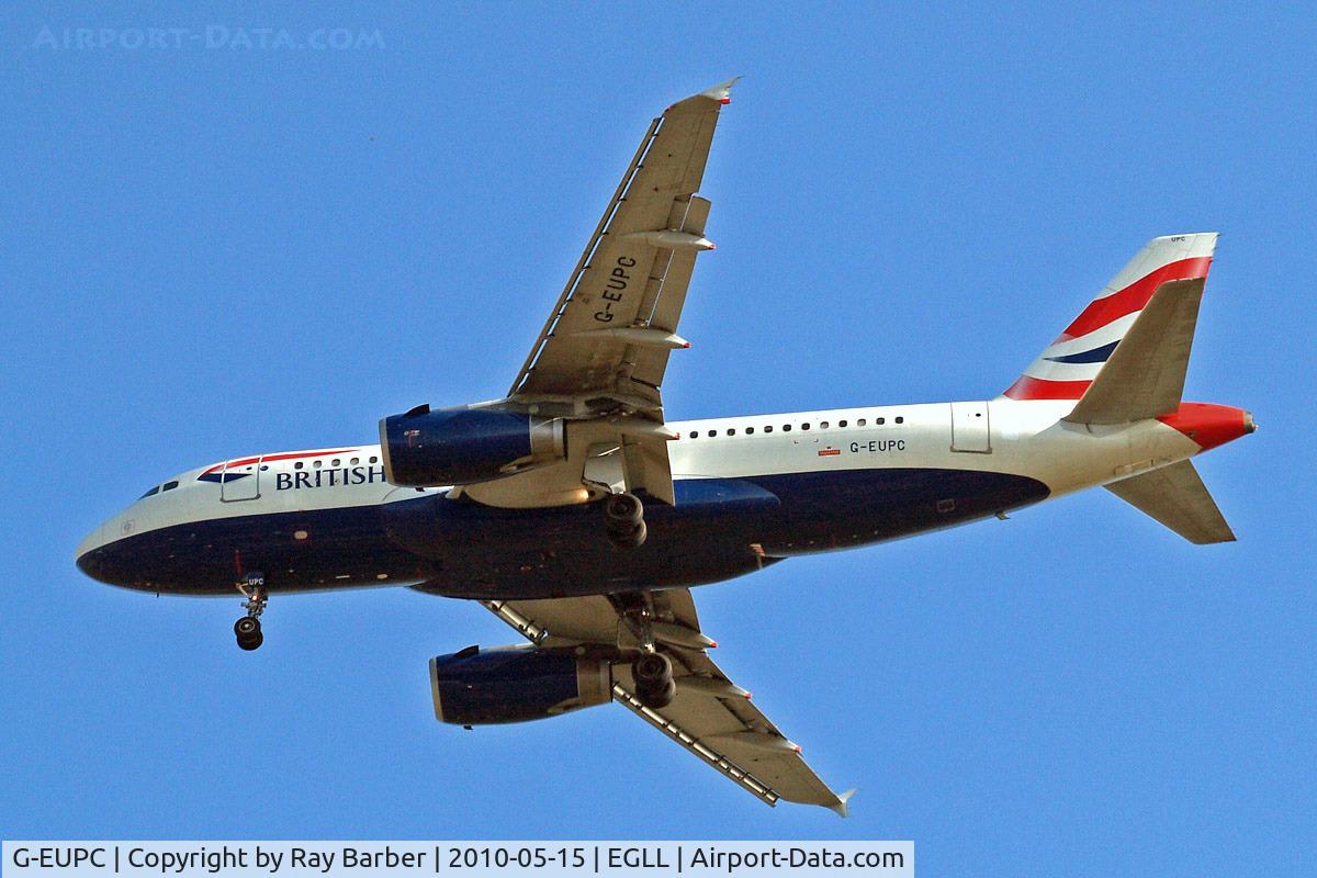 G-EUPC, 1999 Airbus A319-131 C/N 1118, Airbus A319-131 [1118] (British Airways) Home~G 15/05/2010. On approach 27R.