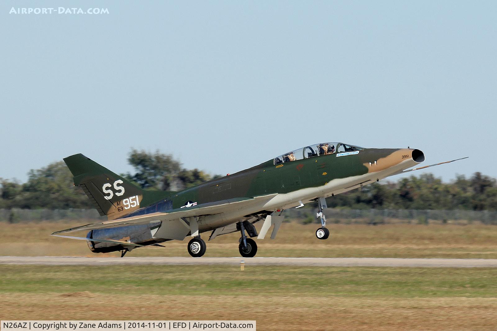 N26AZ, 1956 North American F-100F-10-NA Super Sabre C/N 56-3844 (243-120), Collings Foundation F-100F at the 2015 Wings Over Houston Airshow